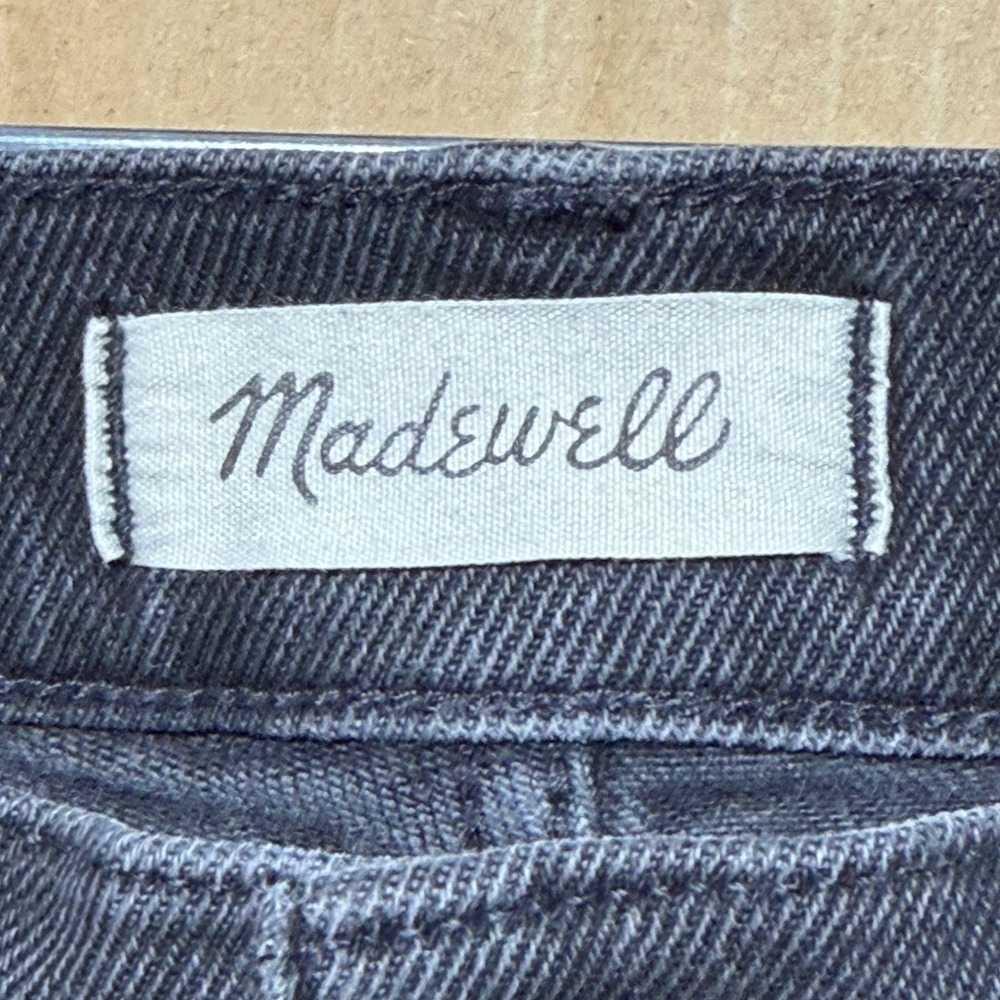 Madewell Cali Demi-Boot Jeans Womens 29P Black High Rise Raw Hem Stretch‎ Denim - Picture 3 of 15